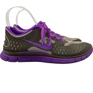 Nike Womens 9 Running Shoes Free 4.0 V2 Athletic Lace Up Brown Purple 511527-250